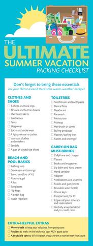 Summer vacation packing list free printable check list. 
