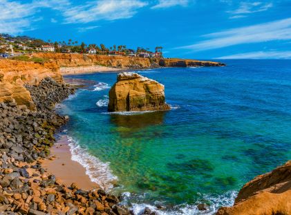 Rugged coastline of Point Loma near San Diego, California